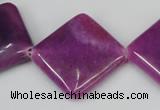 CCN606 15.5 inches 25*25mm diamond candy jade beads wholesale