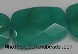 CCN709 15.5 inches 30*40mm faceted trapezoid candy jade beads