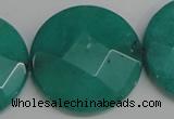 CCN715 15.5 inches 40mm faceted coin candy jade beads