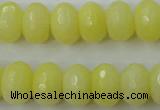 CCN919 15.5 inches 10*14mm faceted rondelle candy jade beads