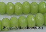 CCN923 15.5 inches 10*14mm faceted rondelle candy jade beads