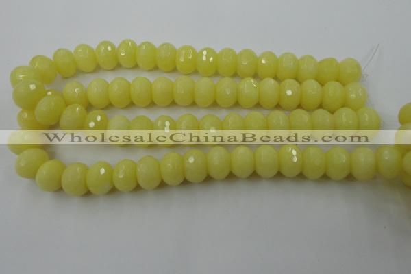 CCN932 15.5 inches 12*16mm faceted rondelle candy jade beads