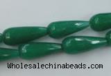 CCN978 15.5 inches 9*22mm faceted teardrop candy jade beads