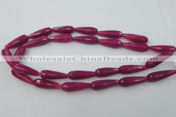 CCN983 15.5 inches 10*30mm faceted teardrop candy jade beads