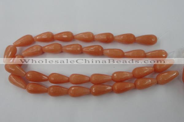 CCN987 15.5 inches 13*25mm faceted teardrop candy jade beads