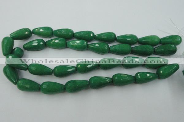 CCN996 15.5 inches 13*25mm faceted teardrop candy jade beads