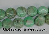 CCO111 15.5 inches 12mm flat round dyed natural chrysotine beads