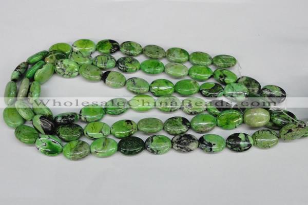 CCO136 15.5 inches 13*18mm oval dyed natural chrysotine beads