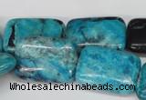 CCO192 15.5 inches 18*25mm rectangle dyed natural chrysotine beads