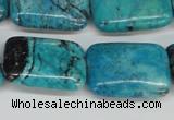 CCO194 15.5 inches 22*30mm rectangle dyed natural chrysotine beads