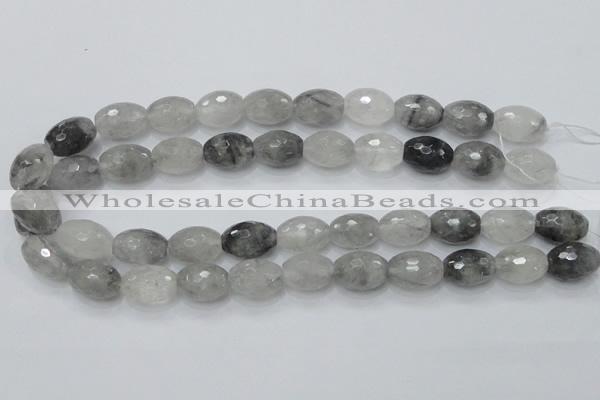 CCQ100 15.5 inches 13*18mm faceted rice cloudy quartz beads