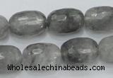 CCQ101 15.5 inches faceted egg-shaped 13*17mm cloudy quartz beads