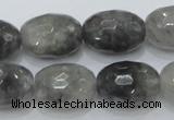 CCQ102 15.5 inches 15*20mm faceted egg-shaped cloudy quartz beads