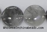 CCQ121 15.5 inches 25mm coin cloudy quartz beads wholesale