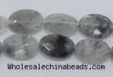 CCQ154 15.5 inches 13*18mm faceted oval cloudy quartz beads wholesale