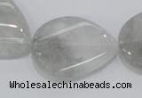 CCQ171 15.5 inches 22*30mm twisted flat teardrop cloudy quartz beads