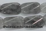 CCQ182 15.5 inches 18*25mm twisted rectangle cloudy quartz beads