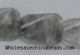 CCQ183 15.5 inches 24*30mm twisted rectangle cloudy quartz beads