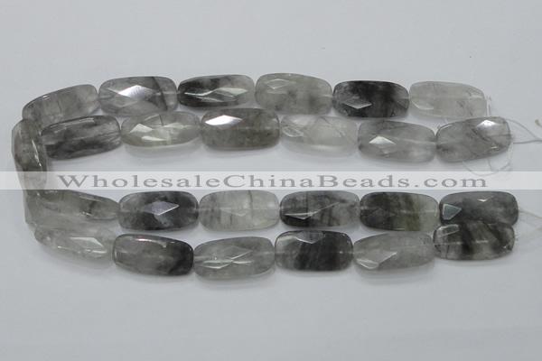 CCQ190 15.5 inches 15*30mm faceted rectangle cloudy quartz beads