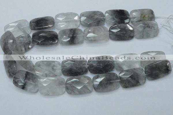 CCQ191 15.5 inches 20*30mm faceted rectangle cloudy quartz beads