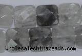 CCQ200 15.5 inches 15*15mm faceted square cloudy quartz beads