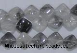 CCQ203 15.5 inches 10*10mm diamond cloudy quartz beads wholesale