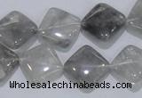 CCQ204 15.5 inches 15*15mm diamond cloudy quartz beads wholesale