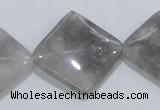 CCQ205 15.5 inches 25*25mm diamond cloudy quartz beads wholesale