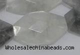 CCQ228 15.5 inches 22*35mm faceted freeform cloudy quartz beads