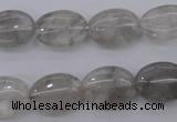 CCQ244 15.5 inches 12*16mm oval cloudy quartz beads wholesale