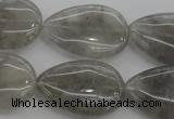 CCQ256 15.5 inches 20*30mm flat teardrop cloudy quartz beads