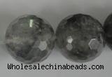 CCQ320 15.5 inches 25mm faceted round cloudy quartz beads wholesale