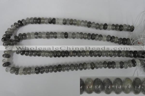 CCQ327 15.5 inches 6*10mm rondelle cloudy quartz beads wholesale