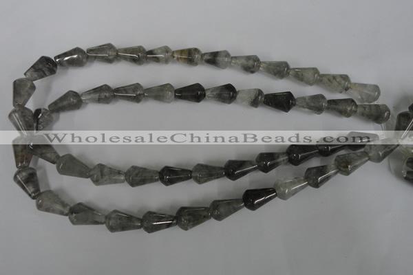 CCQ338 15.5 inches 10*15mm teardrop cloudy quartz beads wholesale