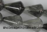 CCQ340 15.5 inches 18*25mm teardrop cloudy quartz beads wholesale