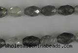 CCQ348 15.5 inches 8*12mm faceted rice cloudy quartz beads wholesale