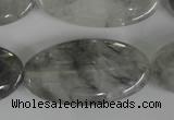 CCQ392 15.5 inches 20*40mm oval cloudy quartz beads wholesale