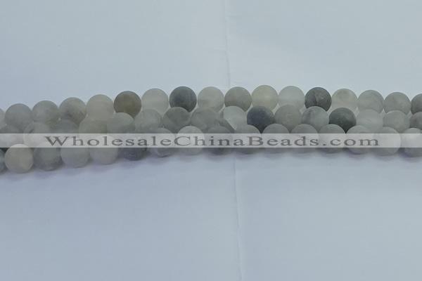 CCQ563 15.5 inches 10mm round matte cloudy quartz beads wholesale