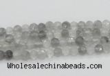 CCQ57 15.5 inches 4mm faceted round cloudy quartz beads wholesale