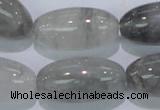 CCQ84 15.5 inches 15*30mm rice cloudy quartz beads wholesale