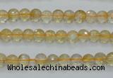 CCR03 15.5 inches 6mm faceted round natural citrine gemstone beads