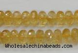 CCR09 15.5 inches 6*10mm faceted rondelle natural citrine gemstone beads