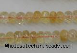 CCR161 15.5 inches 5*8mm faceted rondelle natural citrine beads