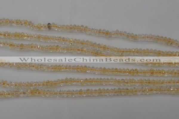 CCR171 15.5 inches 3*5mm faceted rondelle natural citrine beads