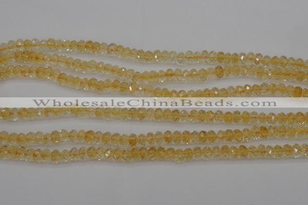 CCR173 15.5 inches 4*6mm faceted rondelle natural citrine beads