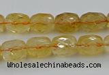 CCR179 15.5 inches 10*12mm faceted drum citrine gemstone beads