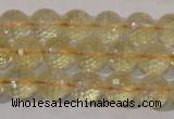 CCR203 15.5 inches 10mm faceted round natural citrine gemstone beads