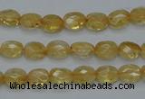 CCR21 15.5 inches 6*7mm faceted oval natural citrine gemstone beads