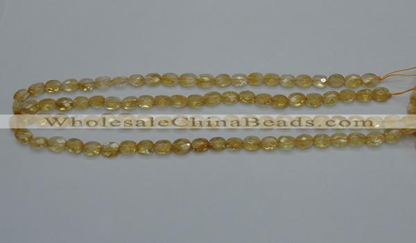 CCR21 15.5 inches 6*7mm faceted oval natural citrine gemstone beads