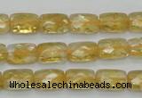 CCR27 15.5 inches 8*12mm faceted rectangle natural citrine beads